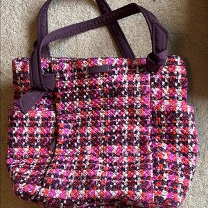 Vera Bradley Tote Bag Purple/Brown Tweed Texture